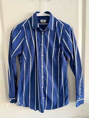 J. Crew Factory -Blue and White Striped Button-Down Shirt -XXS